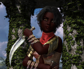 Картинка 3д+графика фантазия+ fantasy девушка взгляд фон