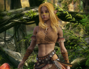 Картинка 3д+графика эльфы+ elves фон взгляд эльфийка