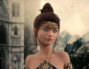 Картинка 3д+графика люди+ people взгляд девушка фон