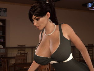 Картинка 3д+графика люди+ people взгляд девушка грудь фон