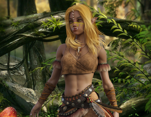 Обои картинки фото 3д графика, эльфы , elves, фон, взгляд, эльфийка