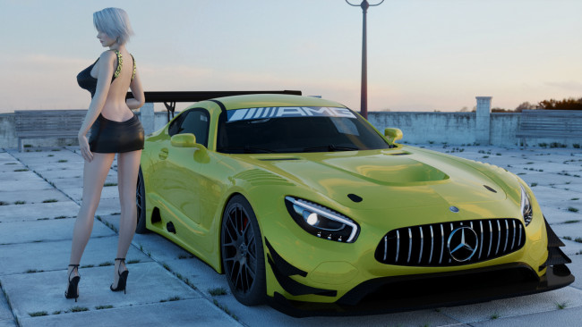 Обои картинки фото 3д графика, люди-авто, мото , people- car ,  moto, фон, взгляд, девушка