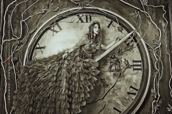 Картинка календари компьютерный+дизайн платье венок часы девушка