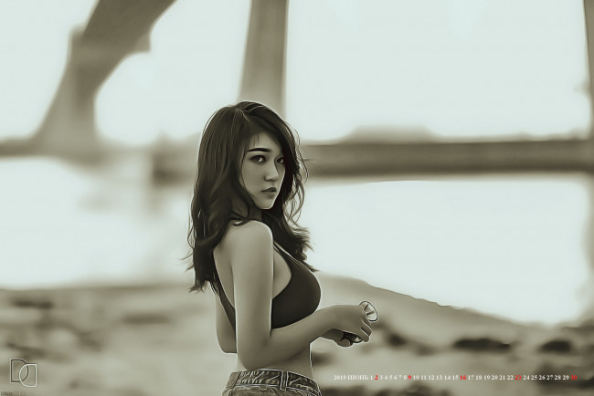 Обои картинки фото календари, компьютерный дизайн, взгляд, девушка