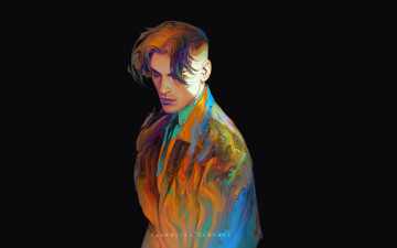 Картинка рисованное valentina+remenar парень костюм краски