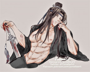 Картинка аниме mo+dao+zu+shi лань ванцзы меч кровь