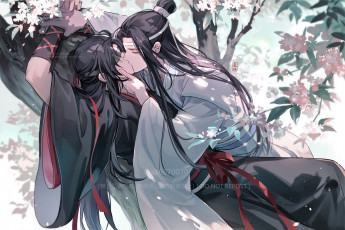 Картинка аниме mo+dao+zu+shi вэй усянь лань ванцзы поцелуй