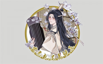 Картинка аниме mo+dao+zu+shi лань ванцзи гуцинь цветы