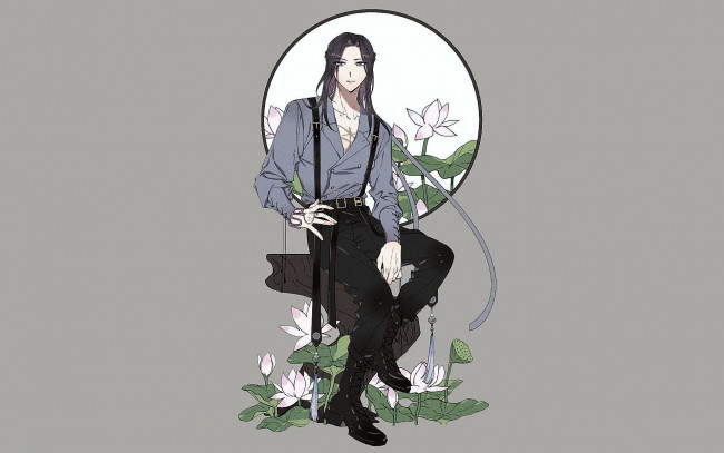 Обои картинки фото аниме, mo dao zu shi, дзян, чен, лотосы