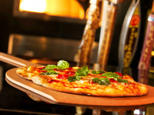 Картинка еда пицца базилик перец