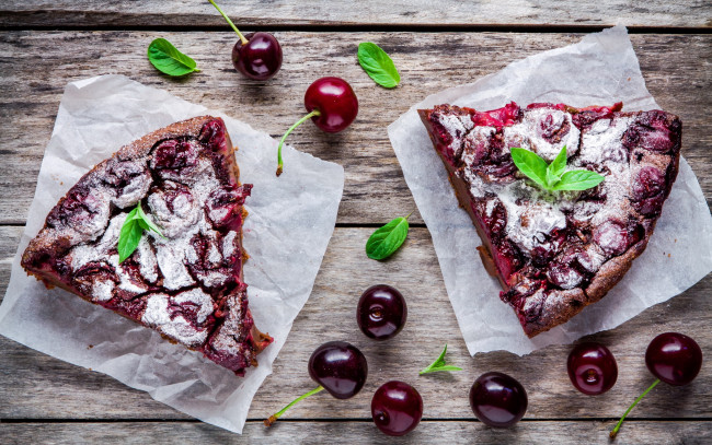 Обои картинки фото еда, пироги, ягоды, черешня, пирог, ягодный
