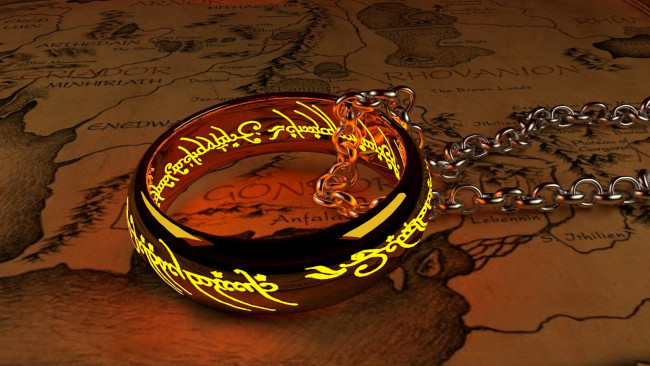 Обои картинки фото the lord of the rings, 3д графика, мультфильмы,  кино,  видео игры, кольцо, письмена, цепь, карта