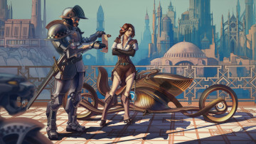 обоя фэнтези, эльфы, девушка, эльф