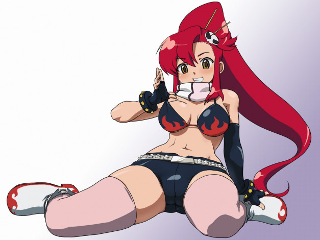 Обои картинки фото аниме, tengen, toppa, gurren, lagann, yoko, littner