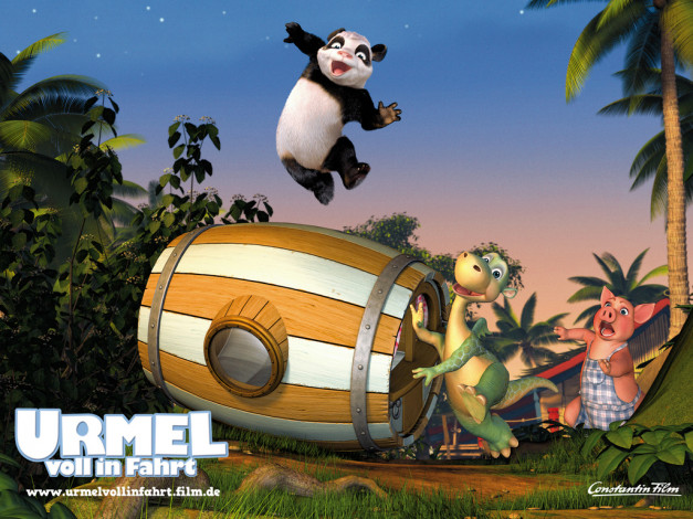 Обои картинки фото мультфильмы, urmel, voll, in, fahrt