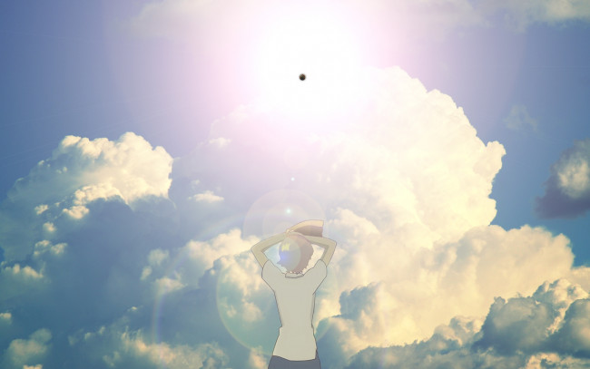 Обои картинки фото аниме, girl, who, cut, time