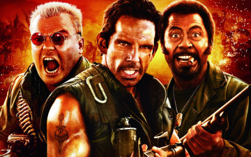 Картинка солдаты неудачи кино фильмы tropic thunder бен стиллер роберт дауни джек блэк