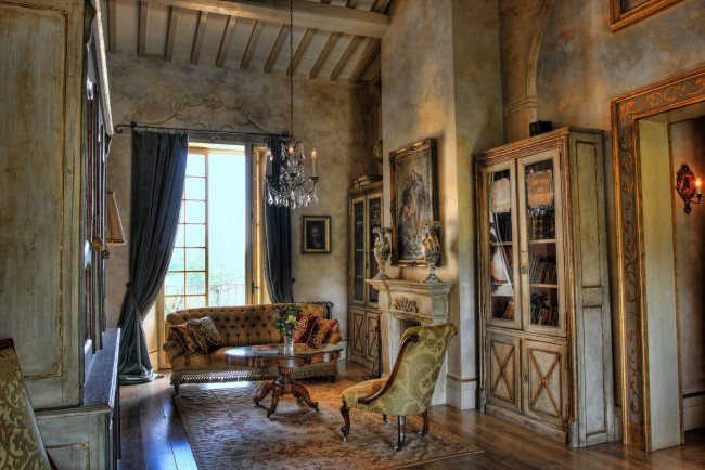 Обои картинки фото интерьер, гостиная, диван, кресло, картина, ковер