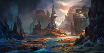 Картинка фэнтези пейзажи каньон real-sonkes