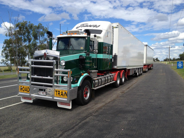 Обои картинки фото kenworth, автомобили, автопоезд, фура, тягач, грузовик