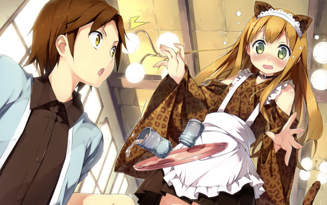 Обои картинки фото аниме, henneko, ouji, to, warawanai, neko