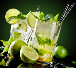 обоя еда, напитки,  коктейль, лайм, напиток, мохито, коктейль