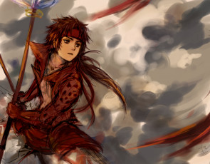 Картинка sengoku+basara аниме парень оружие sengoku basara эпоха смут sanada yukimura арт