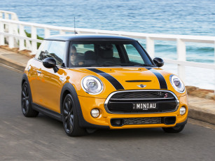обоя автомобили, mini, 2014г, f56, au-spec, желтый, s, cooper