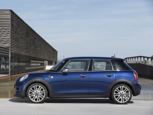 обоя автомобили, mini, голубой, 2014г, uk-spec, cooper, d, 5-door