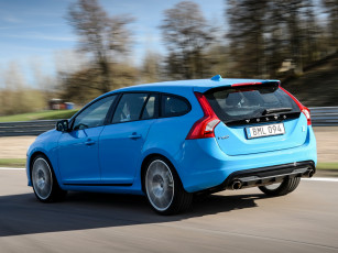 Картинка автомобили volvo polestar v60 синий 2014г