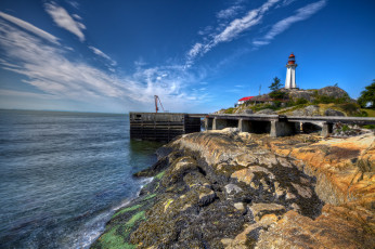 Картинка природа маяки облака маяк горизонт берег океан