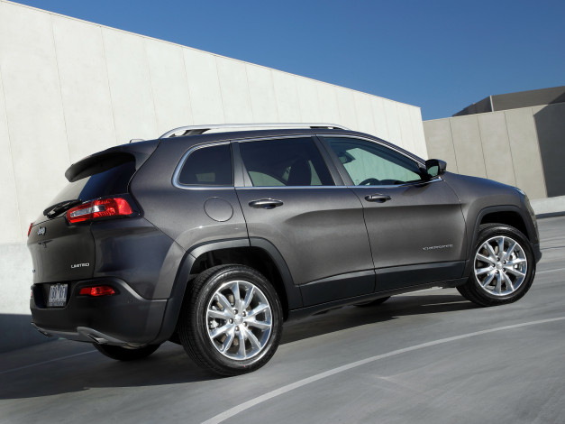 Обои картинки фото автомобили, jeep, kl, au-spec, limited, 2014г, темный, cherokee