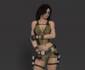 Картинка 3д+графика люди+ people девушка взгляд фон оружие