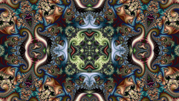 Картинка 3д+графика фракталы+ fractal цвета фон узор