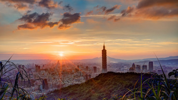 Картинка города дубай+ оаэ небо пейзаж панорама город здания закат