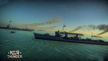 Картинка war+thunder видео+игры +world+of+planes море корабли самолет