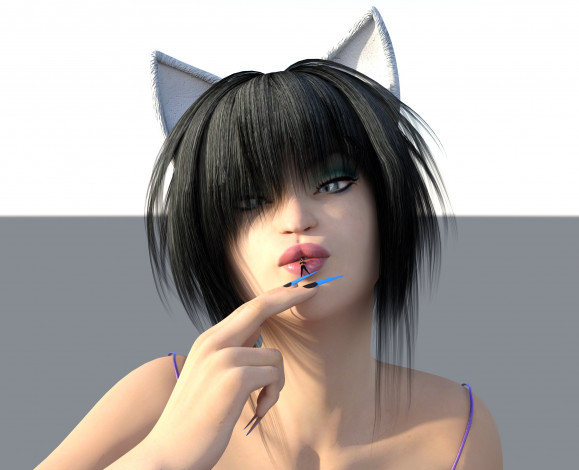 Обои картинки фото 3д графика, фантазия , fantasy, фон, взгляд, девушка