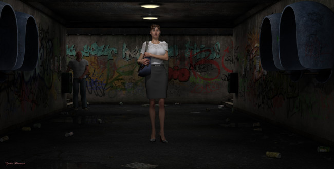 Обои картинки фото 3д графика, люди , people, девушка, взгляд, фон