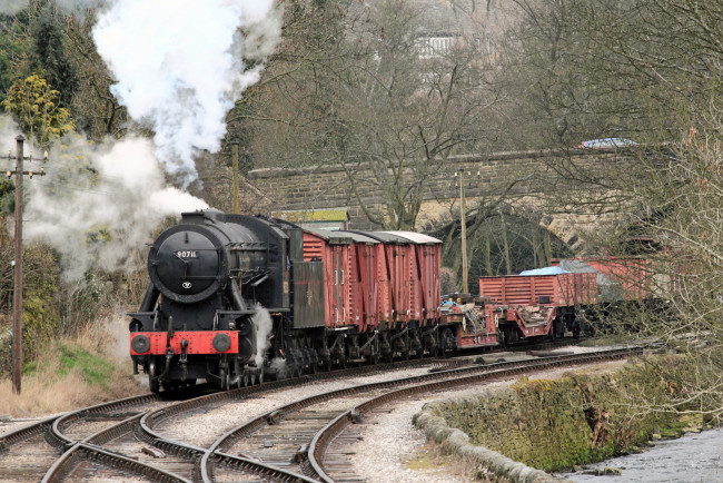 Обои картинки фото техника, паровозы, паровоз, рельсы, дорога, железная