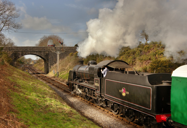 Обои картинки фото техника, паровозы, паровоз, рельсы, дорога, железная