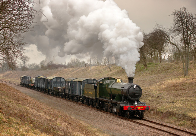 Обои картинки фото техника, паровозы, паровоз, рельсы, дорога, железная