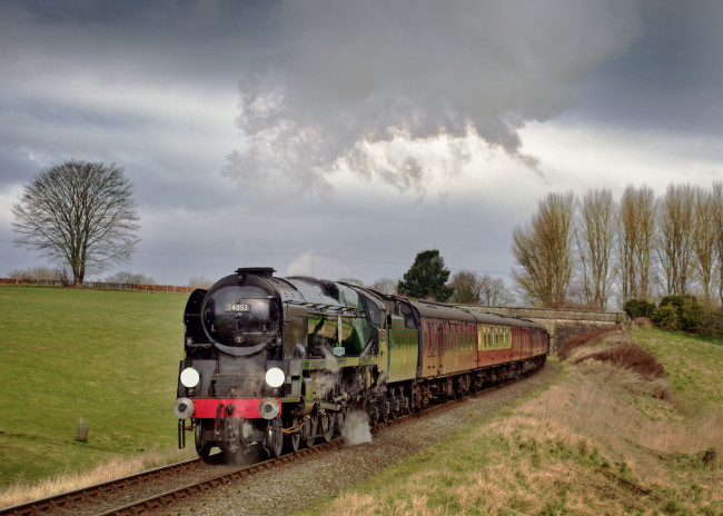 Обои картинки фото техника, паровозы, дорога, железная, паровоз, рельсы