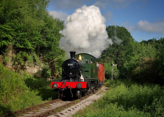 Обои картинки фото техника, паровозы, паровоз, рельсы, дорога, железная