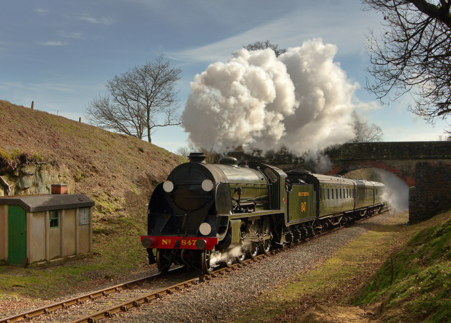 Обои картинки фото техника, паровозы, паровоз, рельсы, дорога, железная