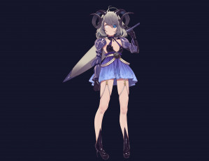 Картинка аниме ангелы +демоны рога девочка