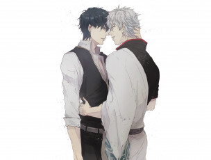 Картинка аниме gintama парни