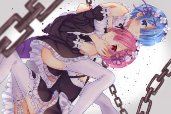 Картинка аниме re +zero+kara+hajimeru+isekai+seikatsu девушки