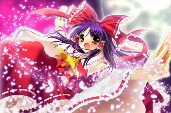 Картинка аниме touhou взгляд фон девушка