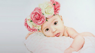 Картинка рисованное дети венок малышка арт eva garrido