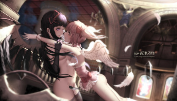 Картинка аниме mahou+shoujo+madoka+magika девушки